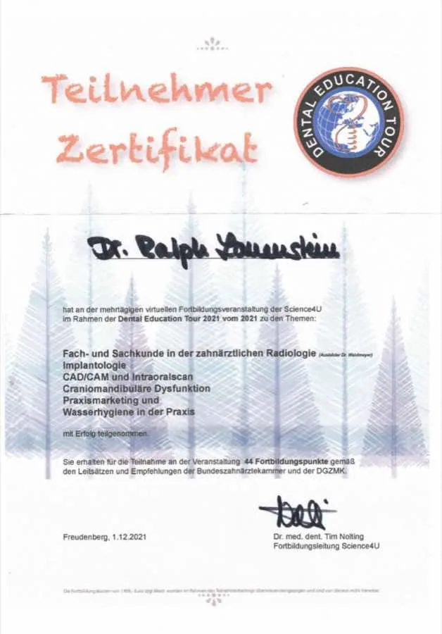 Dental Education: Fortbildung · 2021