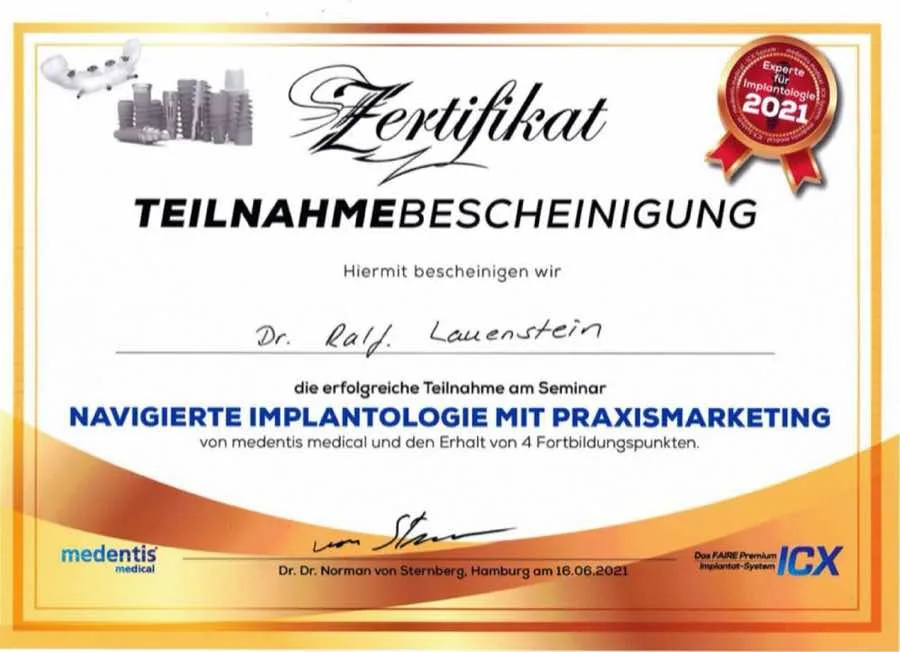 Navigierte Implantologie mit Praxismarketing: Fortbildung · 2021