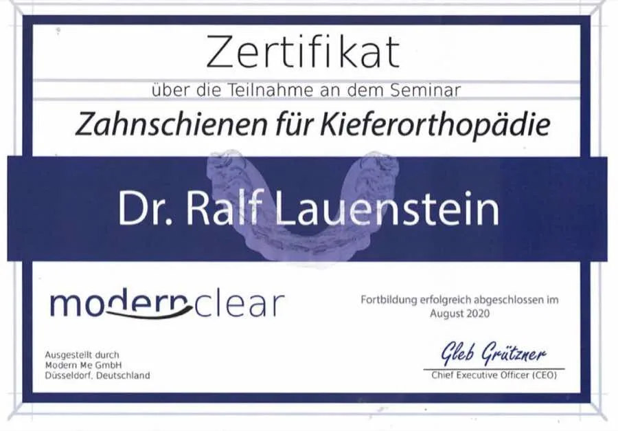 Zahnschienen und Kieferorthopädie: Fortbildung · 2021