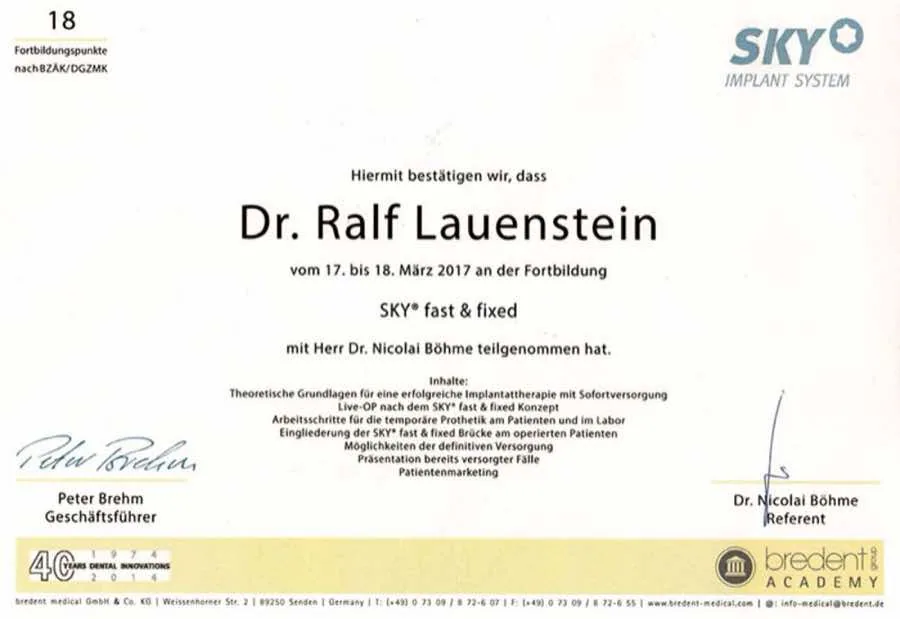 SKY fast & fixed: Fortbildungsnachweis · 2016