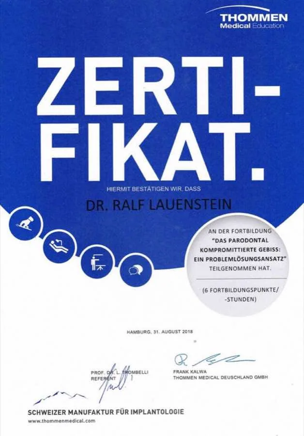 Das parodontal kompromittierte Gebiss: Fortbildung · 2018