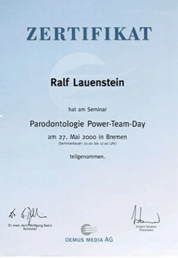 Parodontologie: Fortbildungsnachweis · 2016