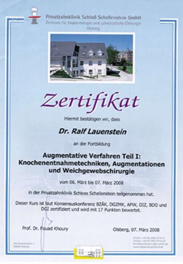 Knochenaufbau: Fortbildungsnachweis · 2016
