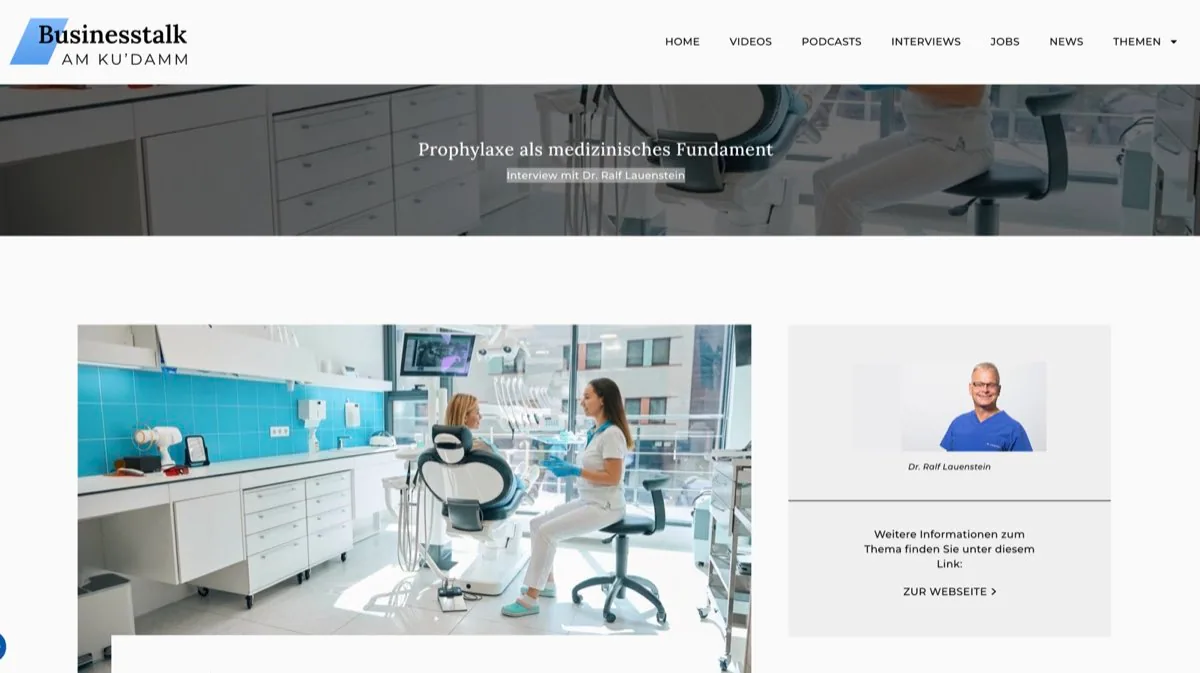 Interview mit Dr. Ralf Lauenstein zur Prophylaxe